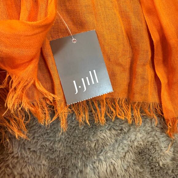 NWT J Jill Orange Lightweight Viscose Scarf Shawl Wrap Marmalade - Picture 4 of 10